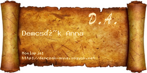 Demcsák Anna névjegykártya